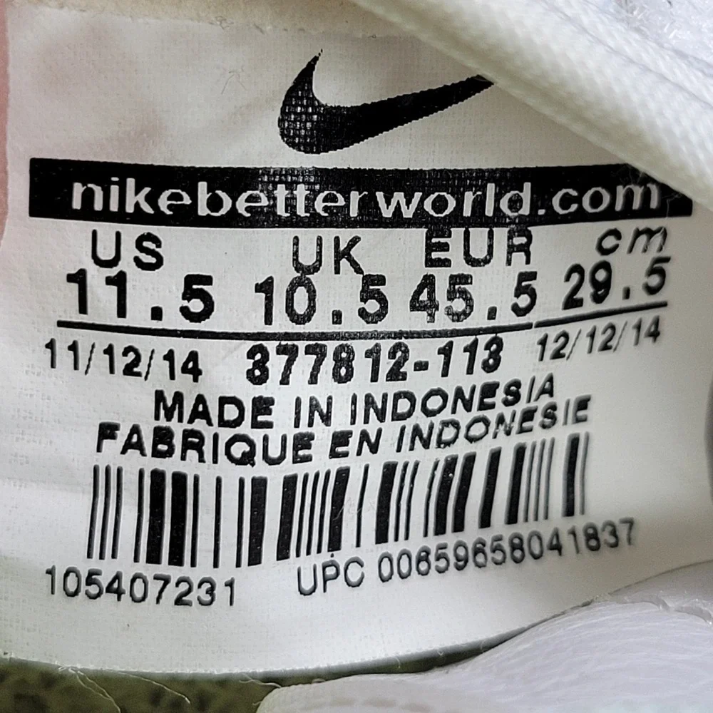 VTG Nike Tennis Classic AC 11.5 Mens Mesh Woven White‎ Gold 377812-113 Shoes